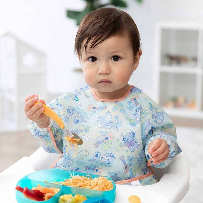 slide 2 of 7, Bumkins Disney Longsleeve Bibs - Aloha Stich, 1 ct