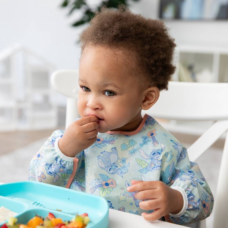 slide 4 of 7, Bumkins Disney Longsleeve Bibs - Aloha Stich, 1 ct