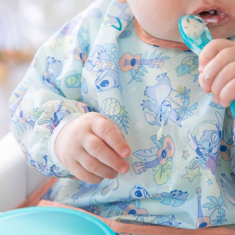 slide 6 of 7, Bumkins Disney Longsleeve Bibs - Aloha Stich, 1 ct