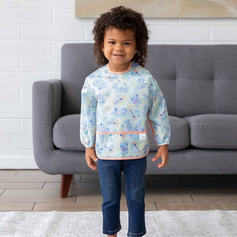 slide 5 of 7, Bumkins Disney Longsleeve Bibs - Aloha Stich, 1 ct