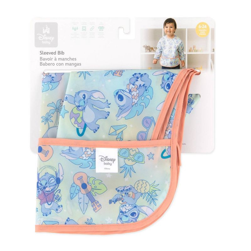 slide 3 of 7, Bumkins Disney Longsleeve Bibs - Aloha Stich, 1 ct