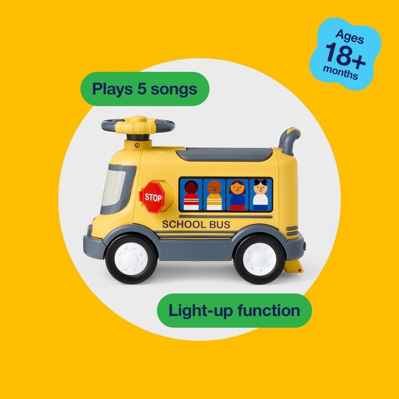 slide 5 of 5, School-Bus Ride On - Gigglescape™, 1 ct