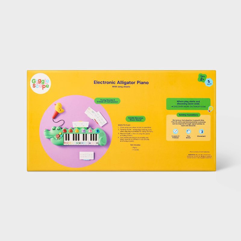 slide 5 of 6, Alligator Electronic Portable Piano - Gigglescape™, 1 ct
