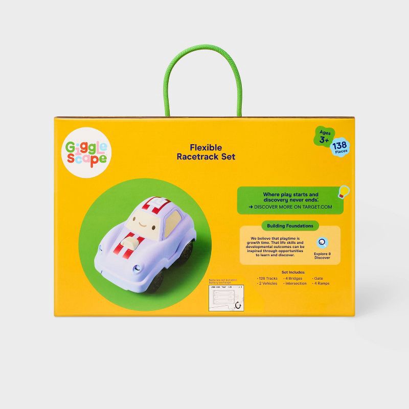 slide 5 of 5, Flexible Racetrack and Car - 139pc - Gigglescape™, 139 ct