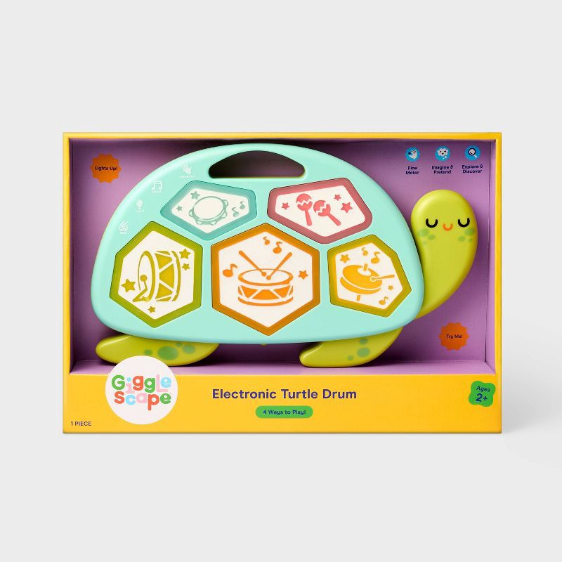 slide 3 of 4, Turtle Electronic Drum - Gigglescape™, 1 ct