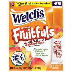 Welch's Fruitfuls Mango-Peach Fruit Strips 10ct Box