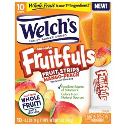 Welch's Fruitfuls Mango-Peach Fruit Strips 10ct Box