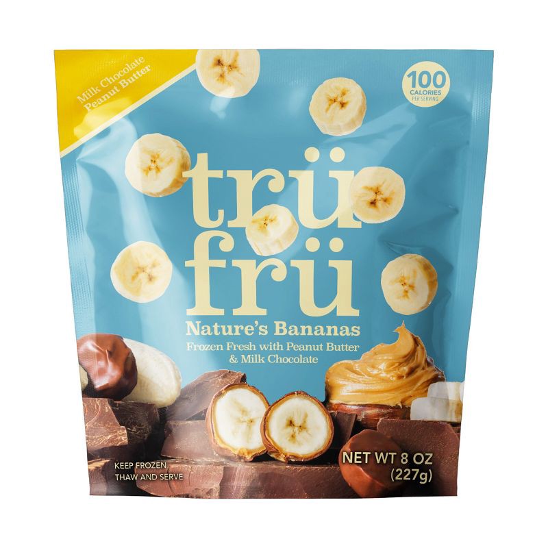 slide 1 of 2, Tru Fru Frozen Bananas in Peanut Butter & Milk Chocolate - 8 fl oz, 8 fl oz