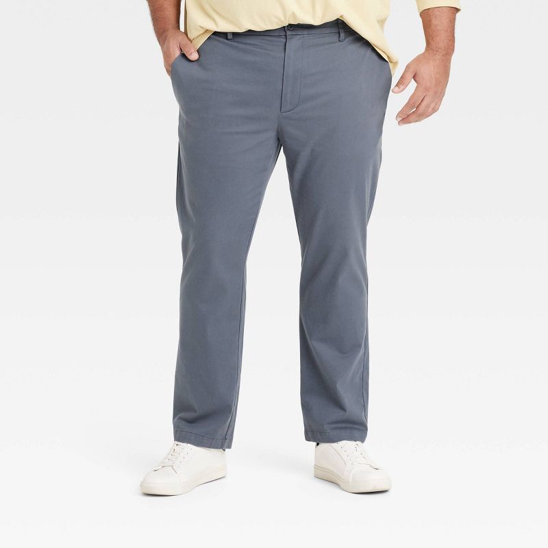 slide 1 of 3, Men's Comfort Wear Slim Fit Chino Pants - Goodfellow & Co™ Gray 38x30: Midweight Twill, Stretch, Pockets, 1 ct