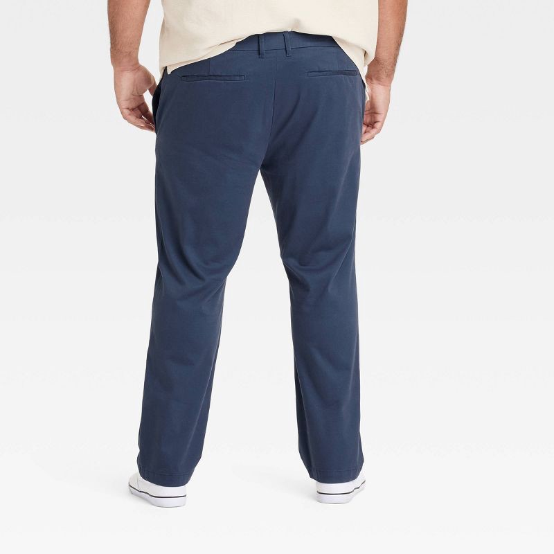 slide 2 of 3, Men's Comfort Wear Slim Fit Chino Pants - Goodfellow & Co™ Blue 30x30: Midweight Twill, Stretch, Machine Washable, 1 ct