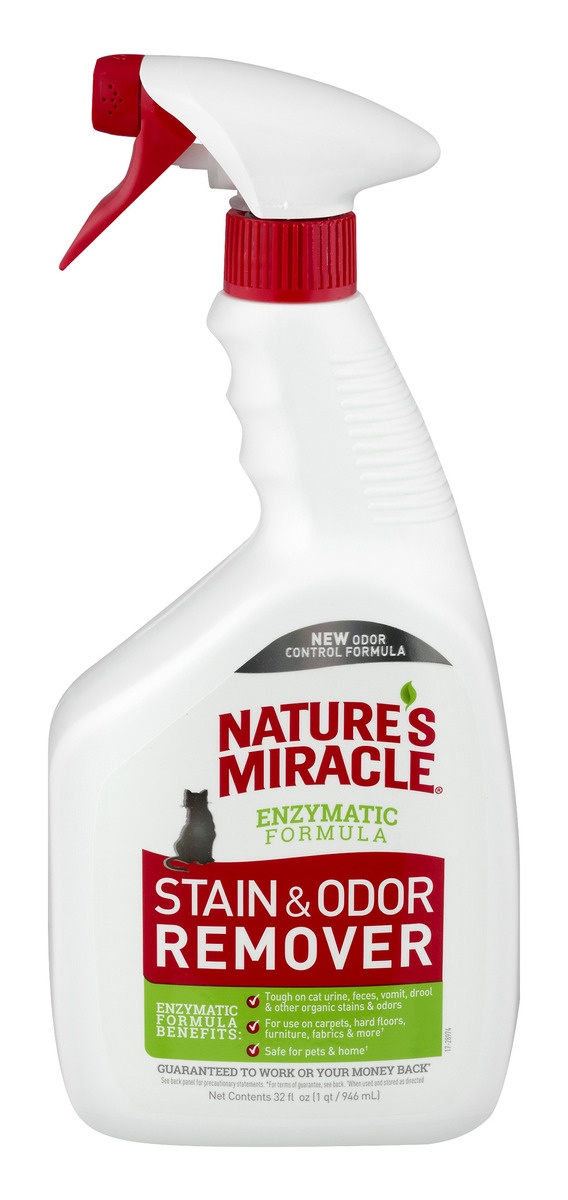 slide 1 of 1, Nature's Miracle New Formula Just for Cats Stain & Odor Remover, 32 fl oz