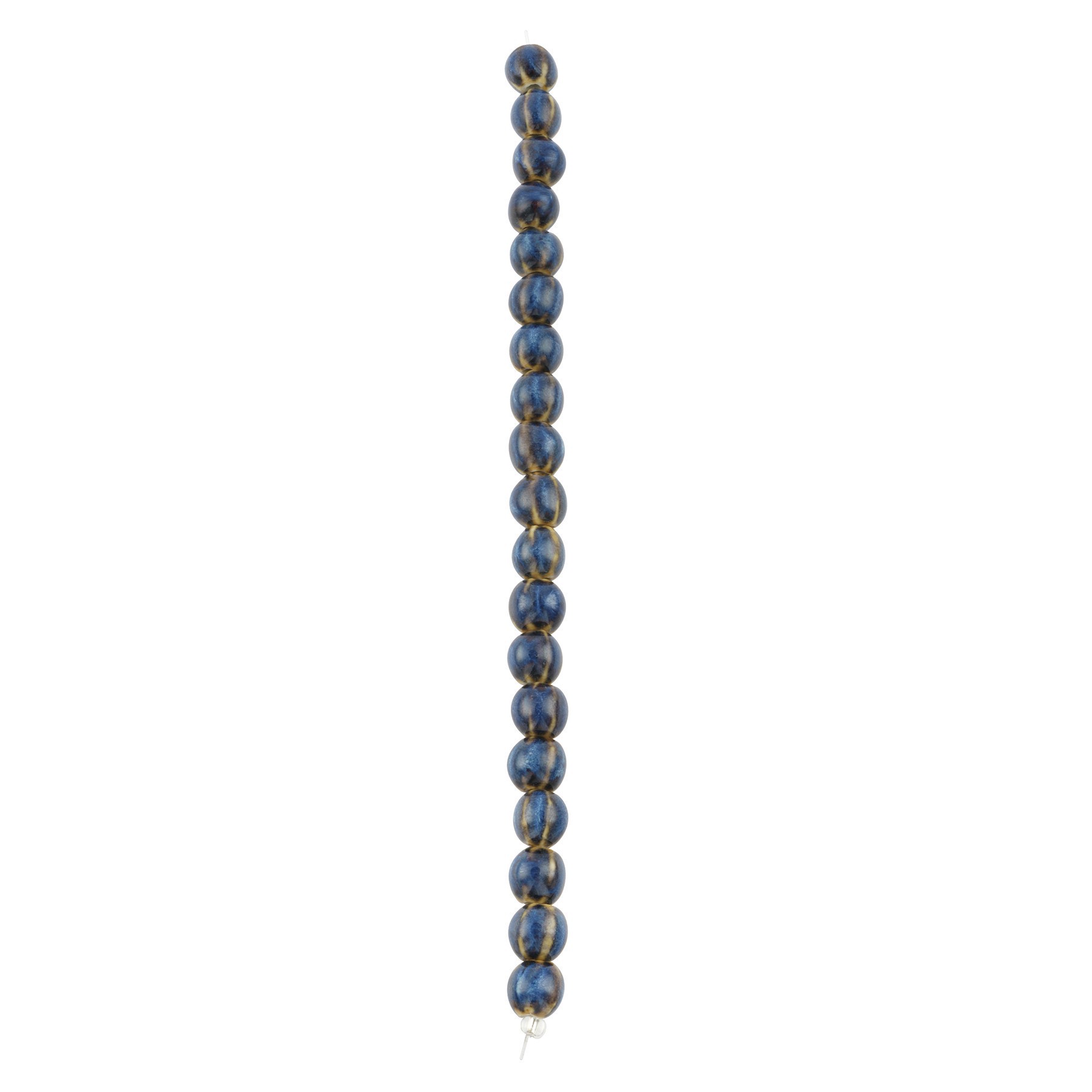 slide 3 of 3, Blue Ceramic Round Melon Beads, 9mm By Bead Landing, 9 mm