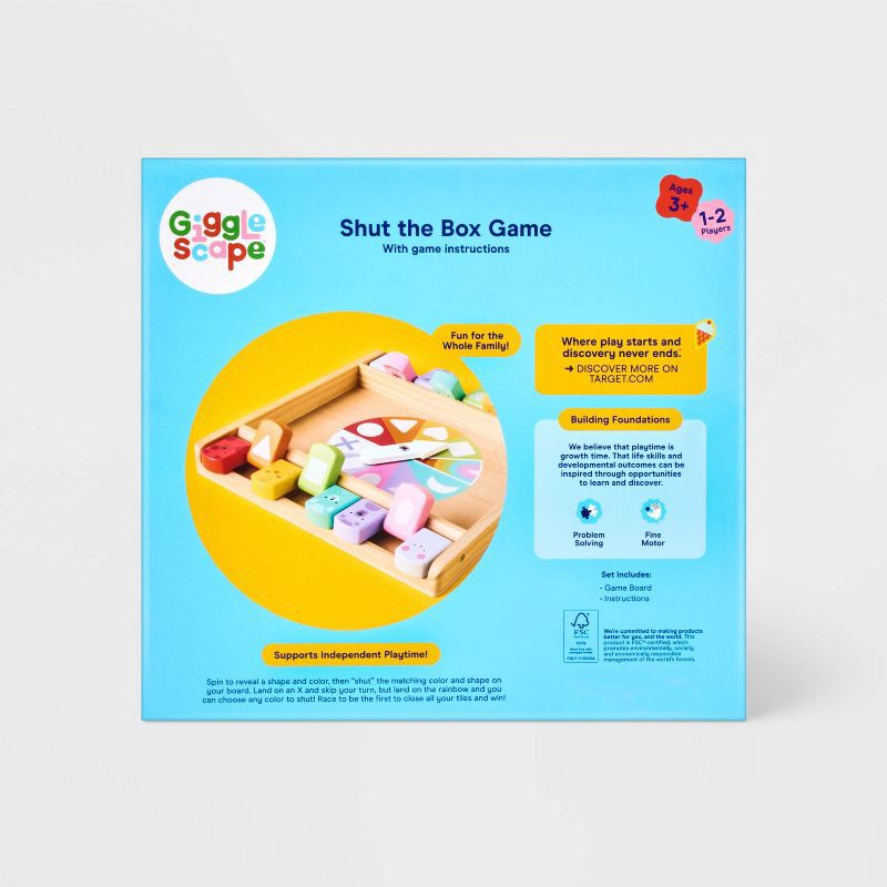 slide 4 of 4, Shut the Box Variant - Gigglescape(TM): Educational Math Game for 1-2 Players with Instructions, 20 Min Play, 1 ct