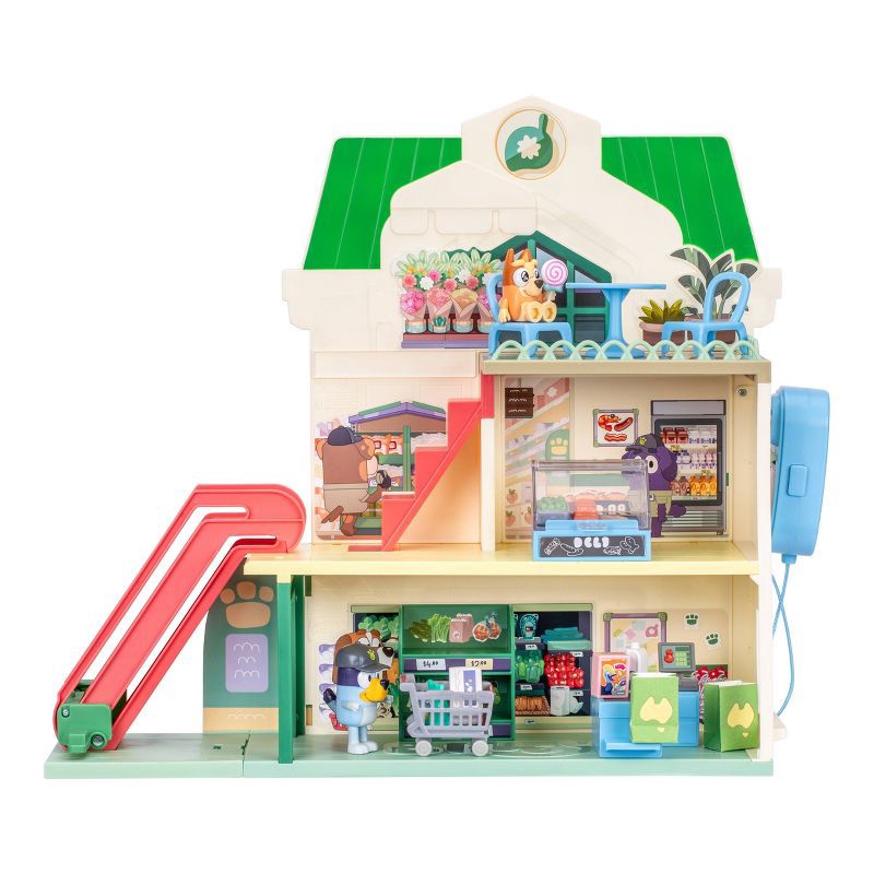 slide 2 of 18, Bluey Let's Play Chef Supermarket Playset - 22pk: Includes Sound Effects, Stickers, and 2 Figures, 22 ct