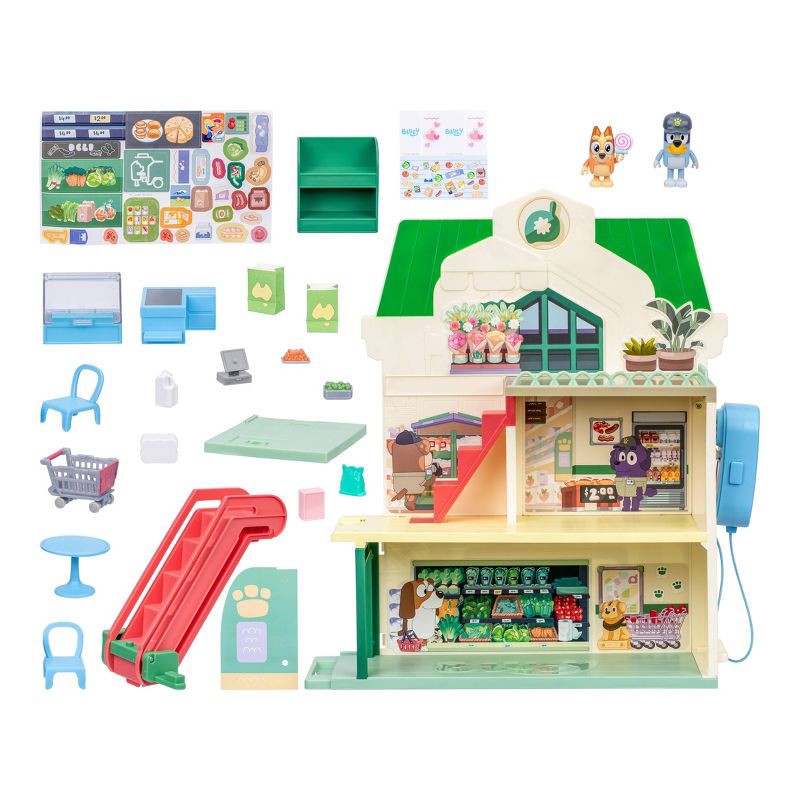 slide 16 of 18, Bluey Let's Play Chef Supermarket Playset - 22pk: Includes Sound Effects, Stickers, and 2 Figures, 22 ct