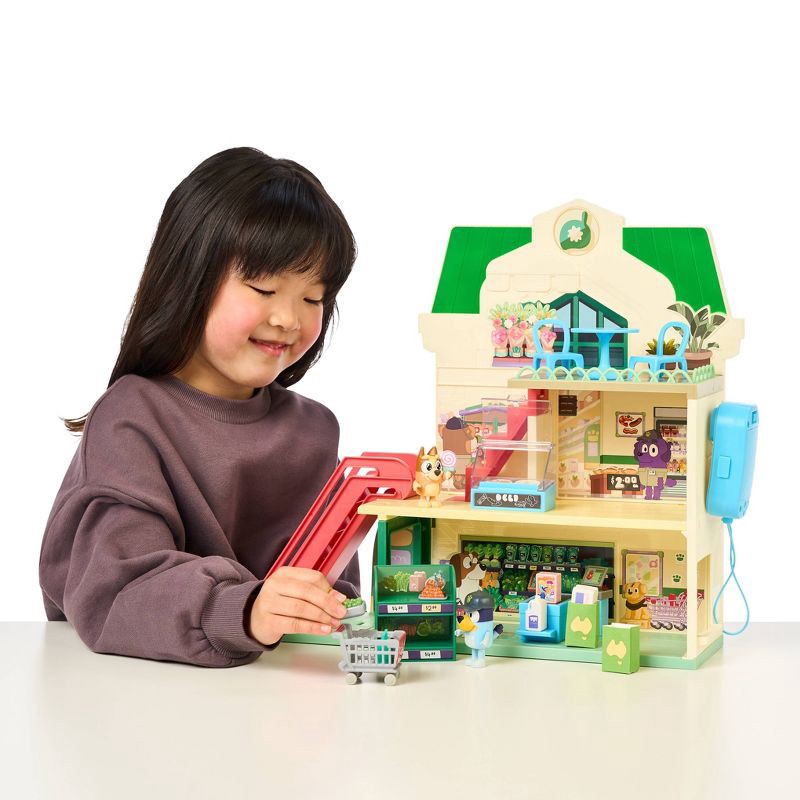 slide 17 of 18, Bluey Let's Play Chef Supermarket Playset - 22pk: Includes Sound Effects, Stickers, and 2 Figures, 22 ct