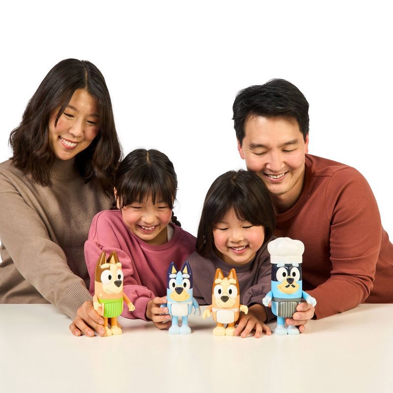 slide 3 of 8, Bluey Let's Play Chef Chat Mates Figure Dinner Time Heeler: Interactive Toy with Bluey & Bingo Characters, 1 ct