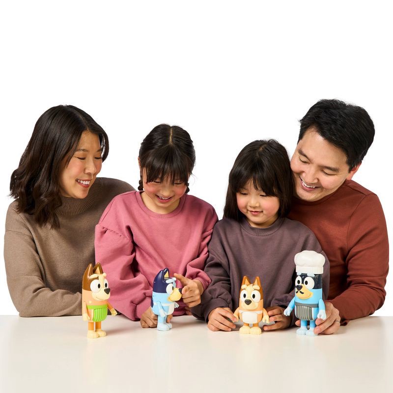slide 5 of 8, Bluey Let's Play Chef Chat Mates Figure Dinner Time Heeler: Interactive Toy with Bluey & Bingo Characters, 1 ct