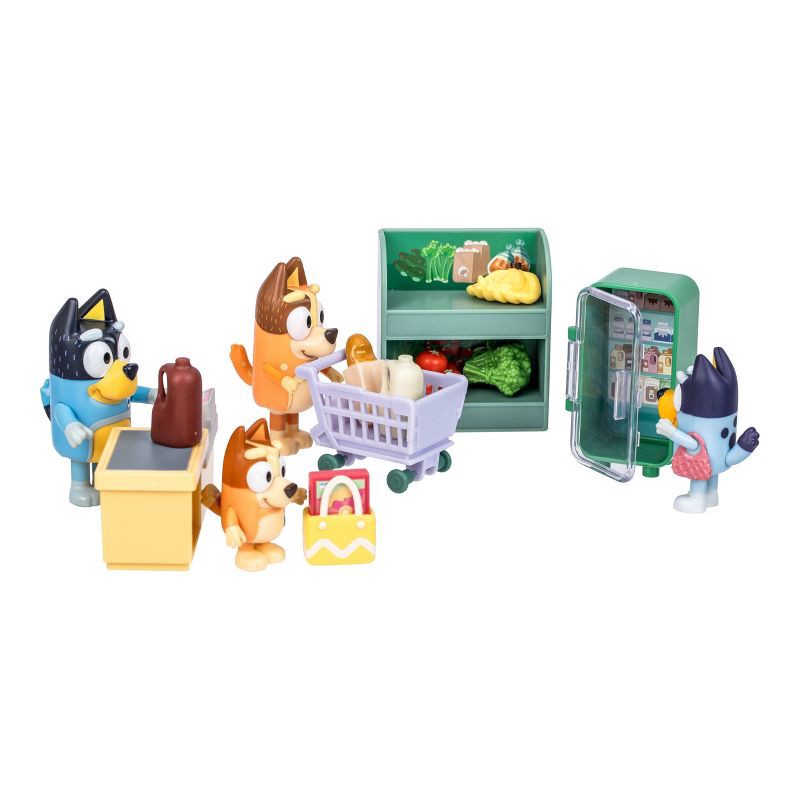 slide 6 of 7, Bluey Let's Play Chef Family Shopping Trip Mini Figure: Includes Bandit, Chilli, Bingo & Accessories, 1 ct