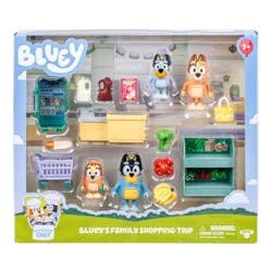 Bluey Let's Play Chef Family Shopping Trip Mini Figure: Includes Bandit, Chilli, Bingo & Accessories