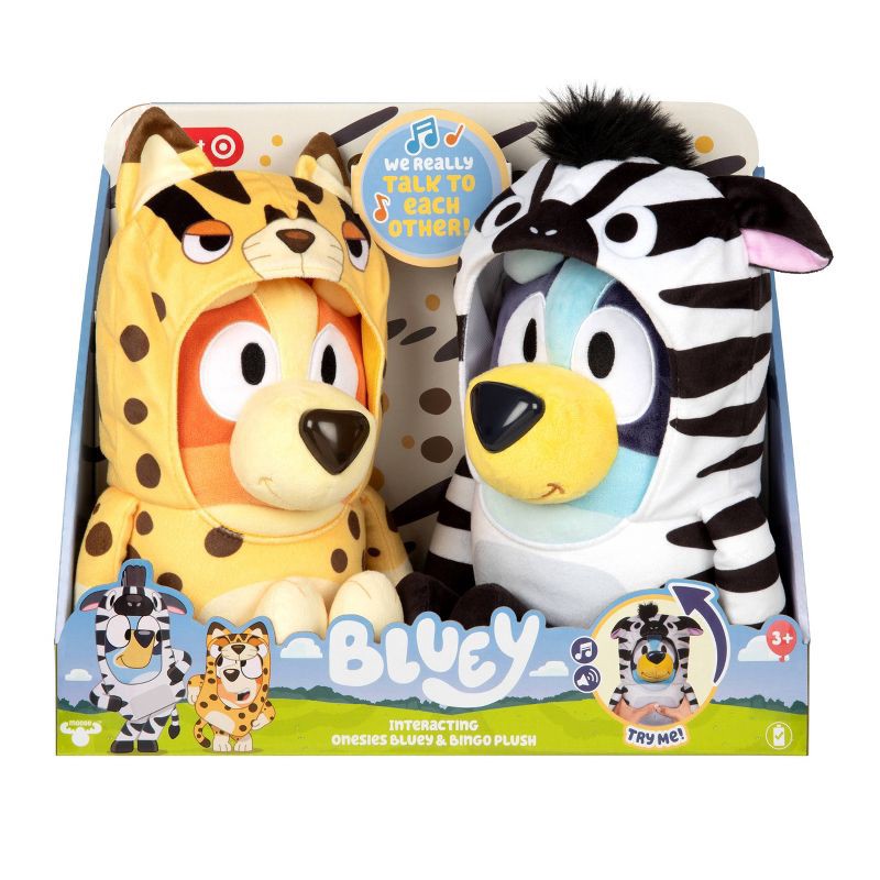 slide 2 of 11, Bluey Siblings Interactive Plush - 2pk: Sound-Effect Fabric Toys, Bluey & Bingo, BBC Licensed Character Dolls, 2 ct
