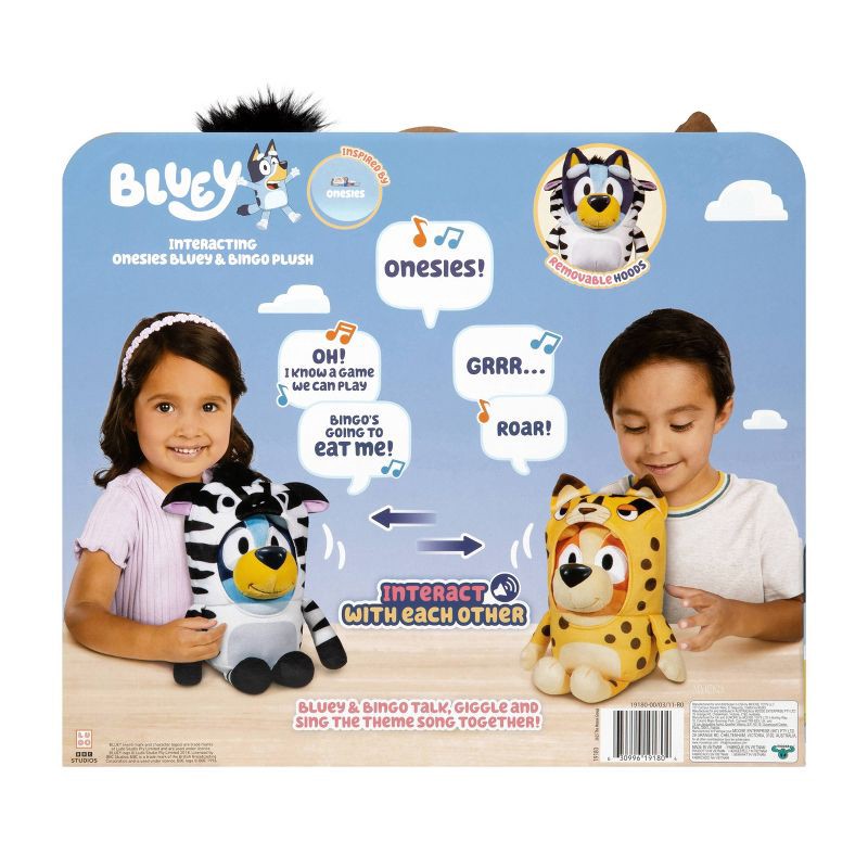slide 4 of 11, Bluey Siblings Interactive Plush - 2pk: Sound-Effect Fabric Toys, Bluey & Bingo, BBC Licensed Character Dolls, 2 ct