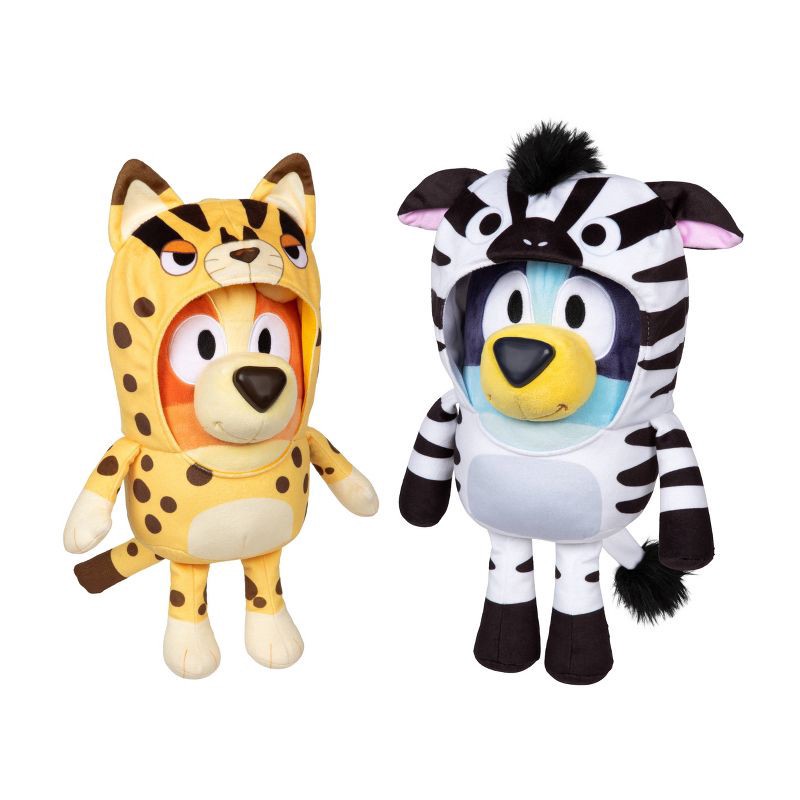 slide 1 of 11, Bluey Siblings Interactive Plush - 2pk: Sound-Effect Fabric Toys, Bluey & Bingo, BBC Licensed Character Dolls, 2 ct