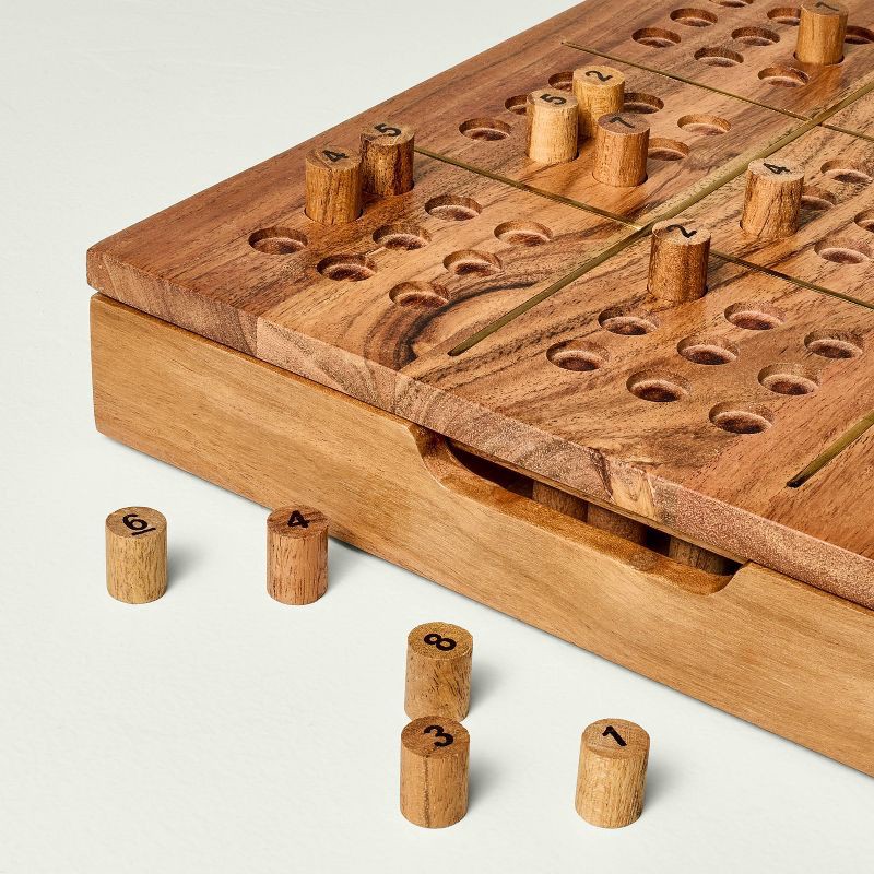 slide 4 of 4, Hearth & Hand with Magnolia Wood and Brass Sudoku - Hearth & Hand™ with Magnolia, 1 ct