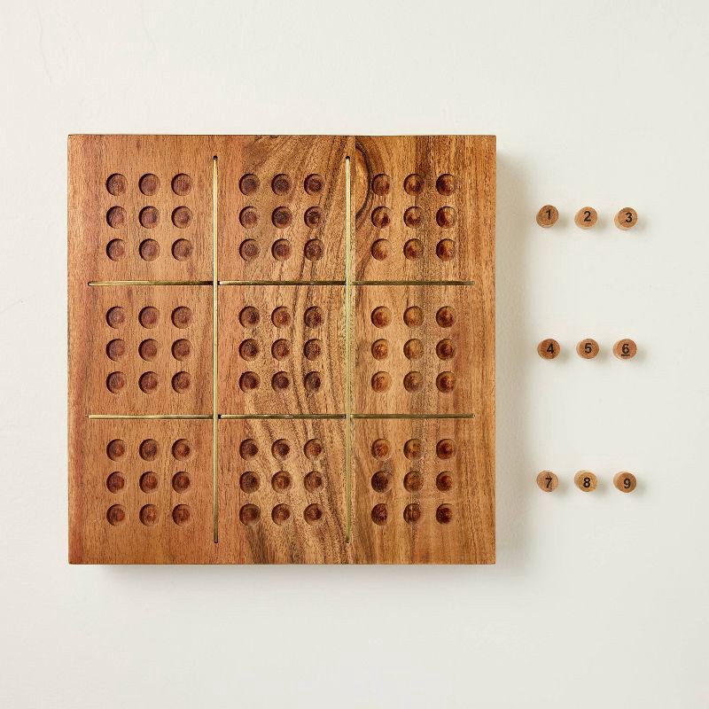 slide 1 of 4, Hearth & Hand with Magnolia Wood and Brass Sudoku - Hearth & Hand™ with Magnolia, 1 ct