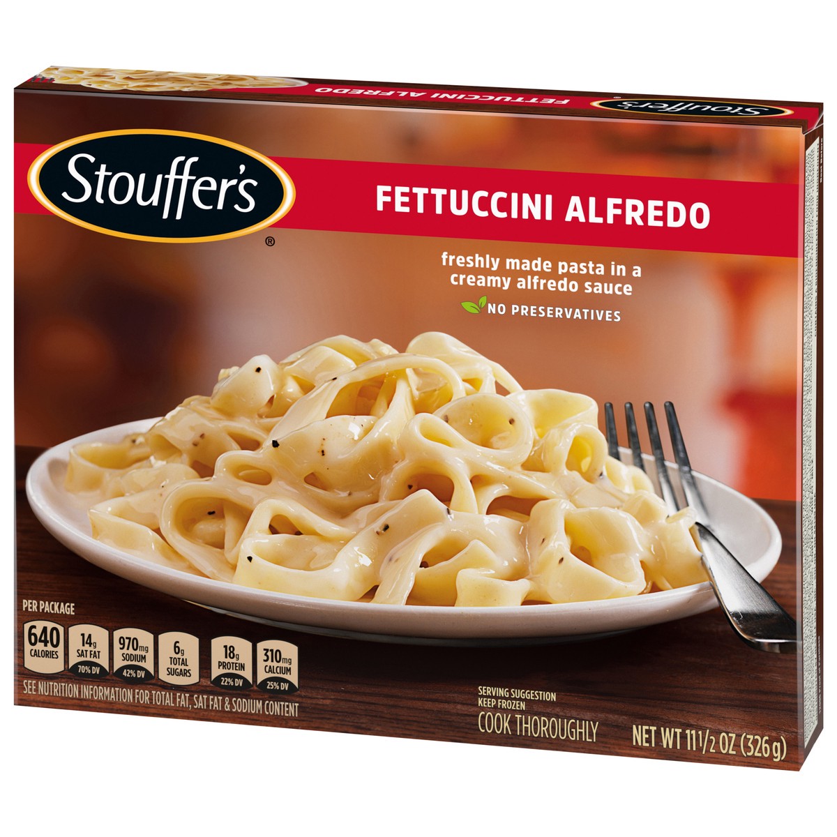 slide 4 of 15, Stouffer's Fettuccini Alfredo Frozen Meal, 11.5 oz