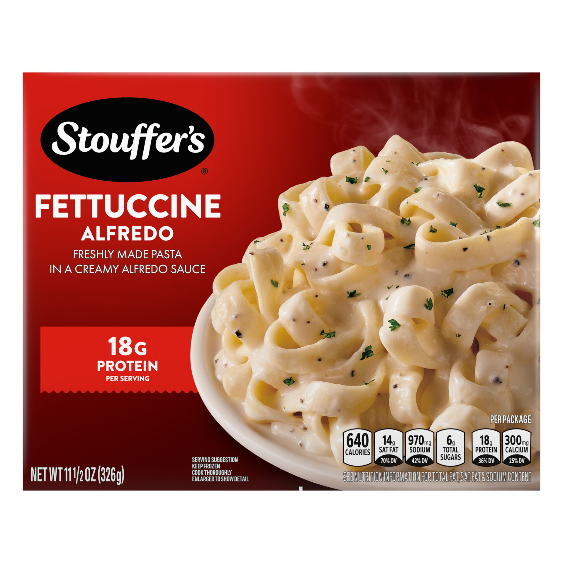 slide 1 of 15, Stouffer's Fettuccini Alfredo Frozen Meal, 11.5 oz