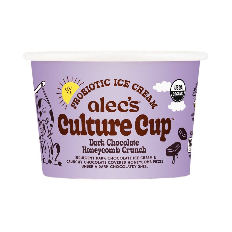 slide 3 of 5, Alec's Ice Cream Culture Cup Organic Frozen Dark Chocolate Honeycomb Crunch - 4ct/14 fl oz, 4 ct, 14 fl oz
