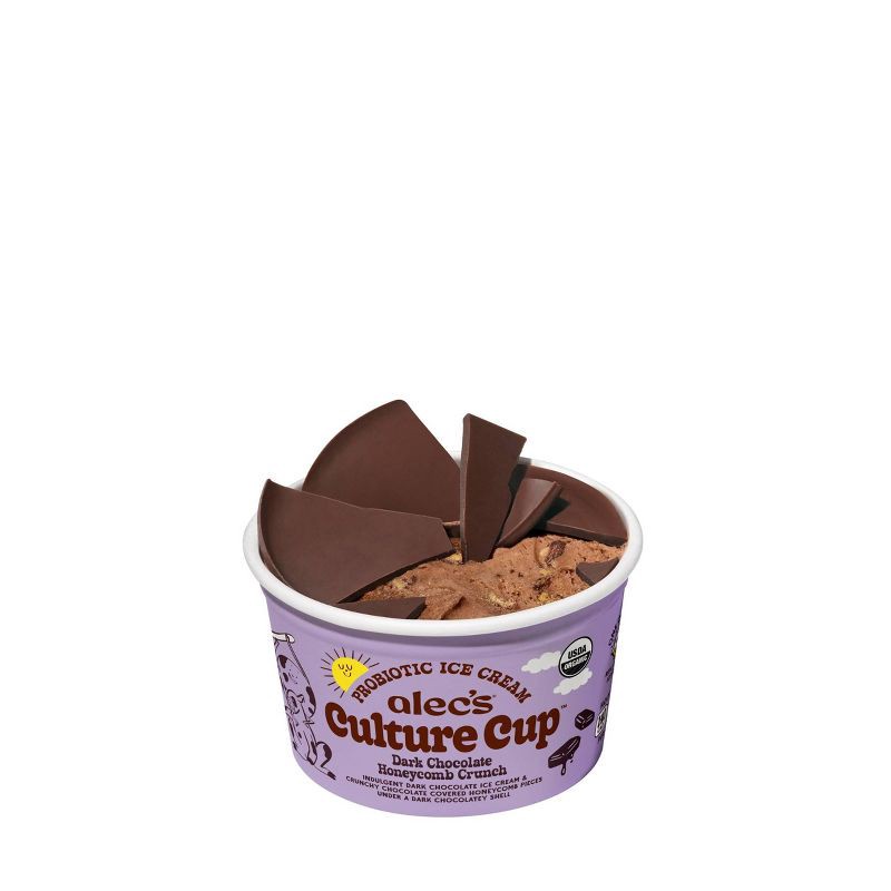 slide 4 of 5, Alec's Ice Cream Culture Cup Organic Frozen Dark Chocolate Honeycomb Crunch - 4ct/14 fl oz, 4 ct, 14 fl oz