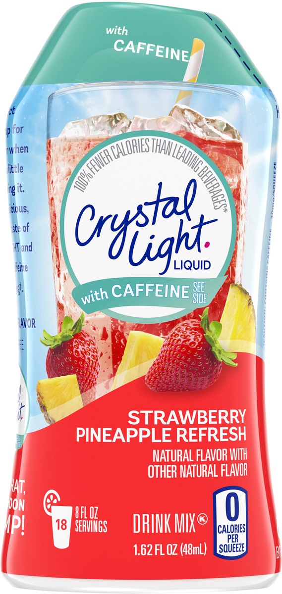 slide 3 of 9, Crystal Light Liquid Strawberry Pineapple Refresh with Caffeine Drink Mix- 1.62 oz, 1.62 fl oz