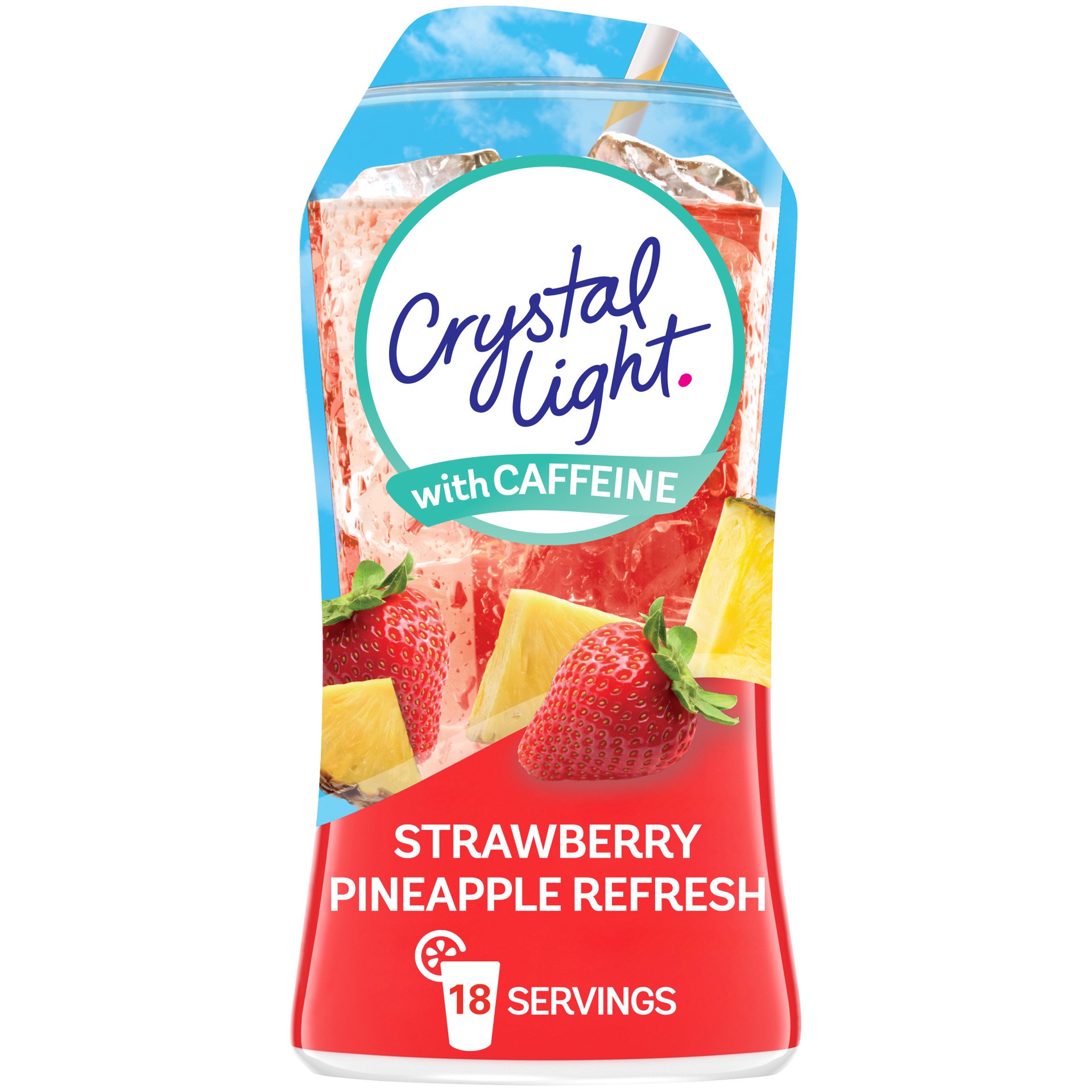 slide 1 of 9, Crystal Light Liquid Strawberry Pineapple Refresh with Caffeine Drink Mix- 1.62 oz, 1.62 fl oz