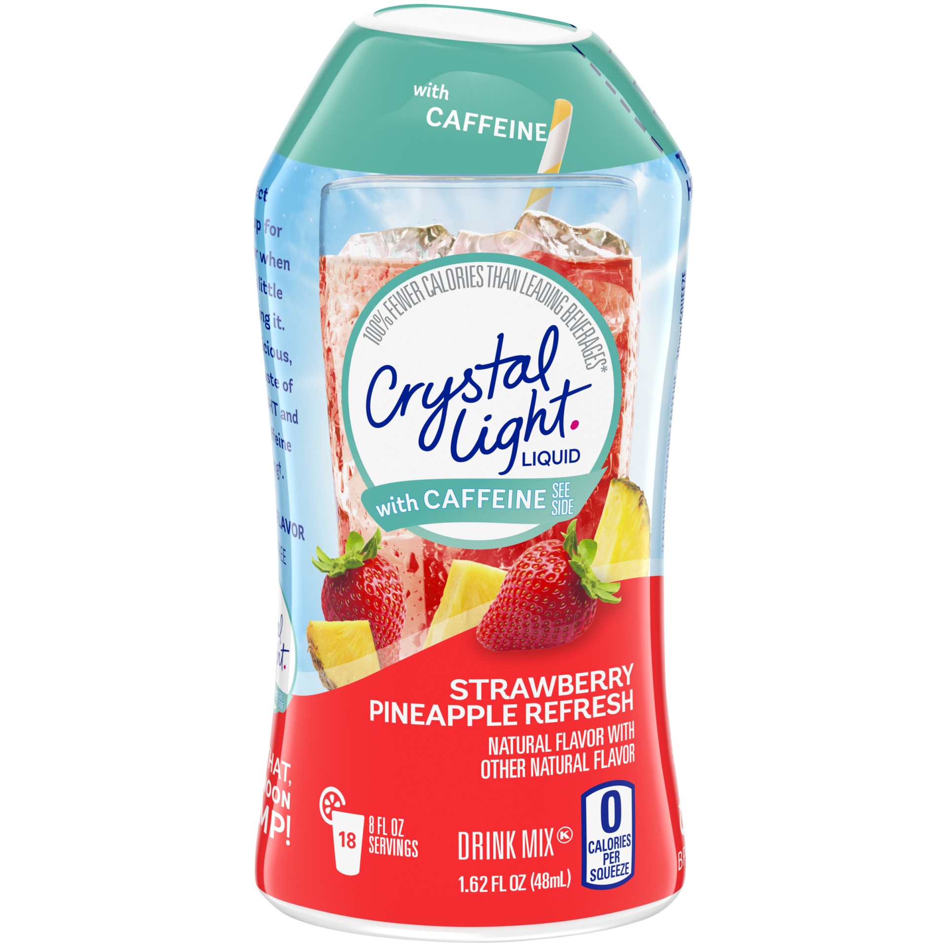 slide 1 of 11, Crystal Light Liquid Strawberry Pineapple Refresh Naturally Flavored Drink Mix with Caffeine, 1.62 oz