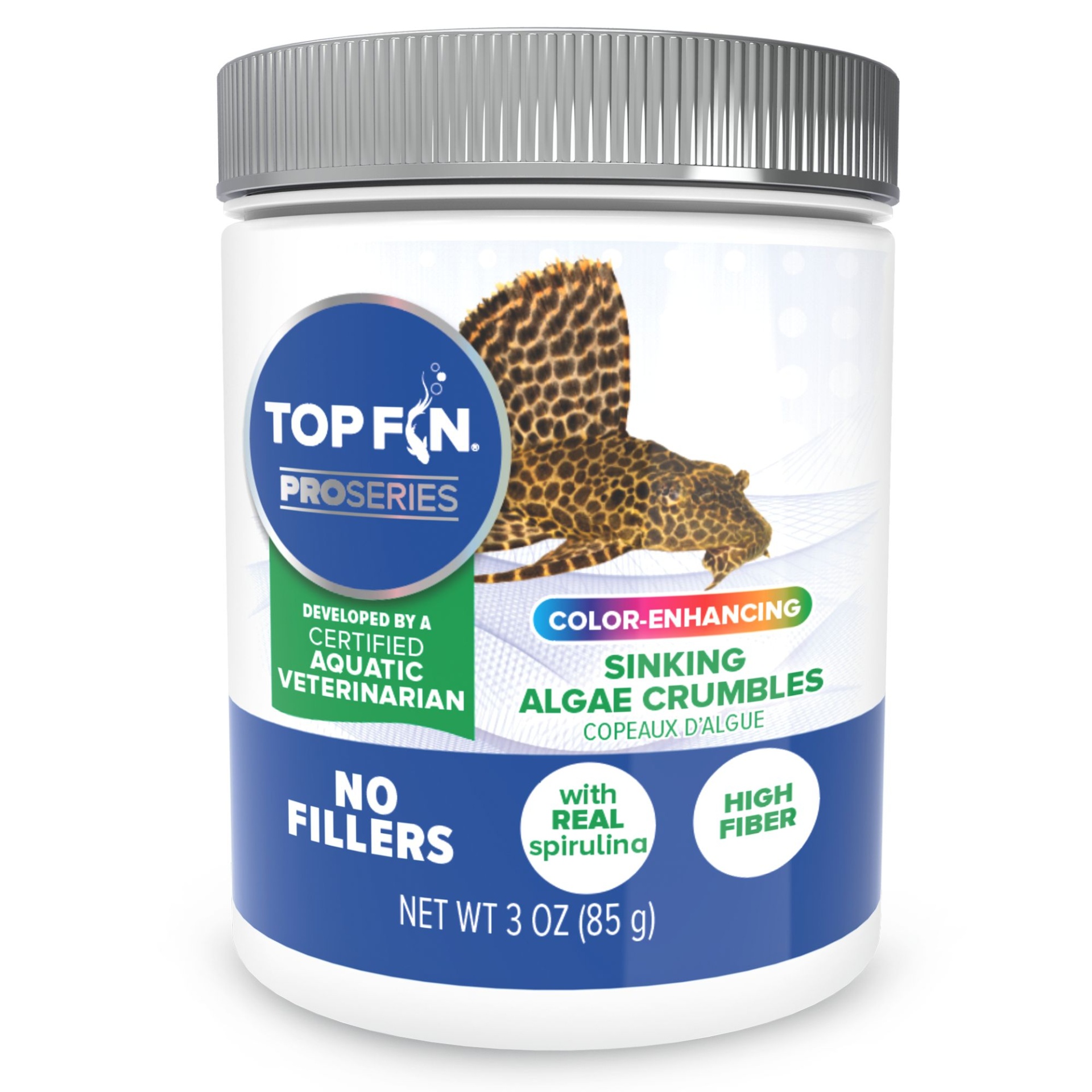 slide 1 of 1, Top Fin Pro Series Sinking Algae Crumbles Fish Food, 3 oz