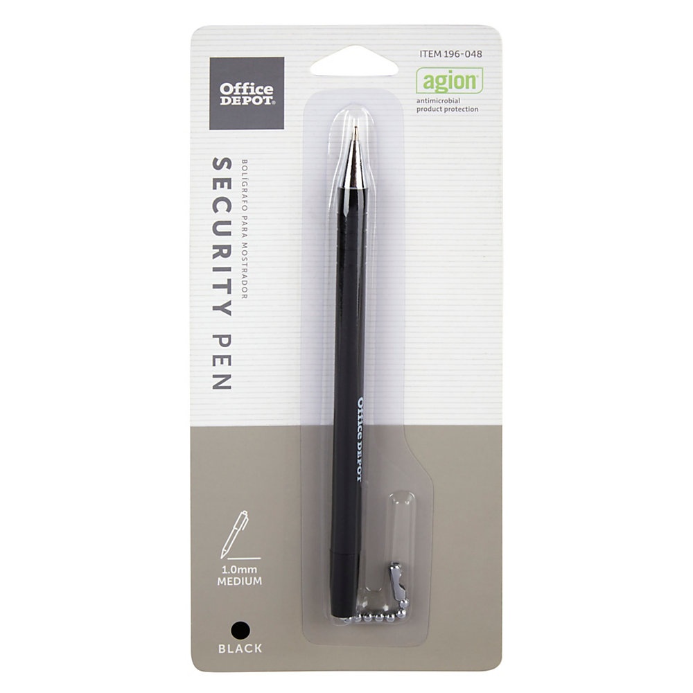 slide 1 of 1, Office Depot Brand Security Counter Pen, Refill, Medium Point, 1.0 Mm, Black Ink, 1 ct