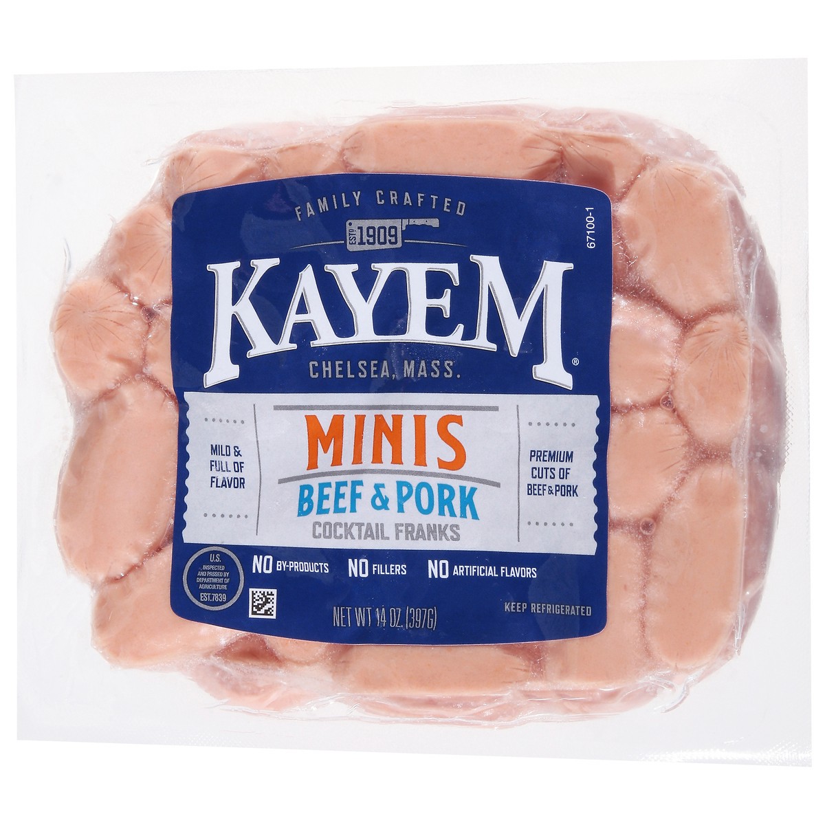 slide 11 of 14, Kayem Beef & Pork Cocktail Franks Minis 14 oz, 14 oz; . 48 ct