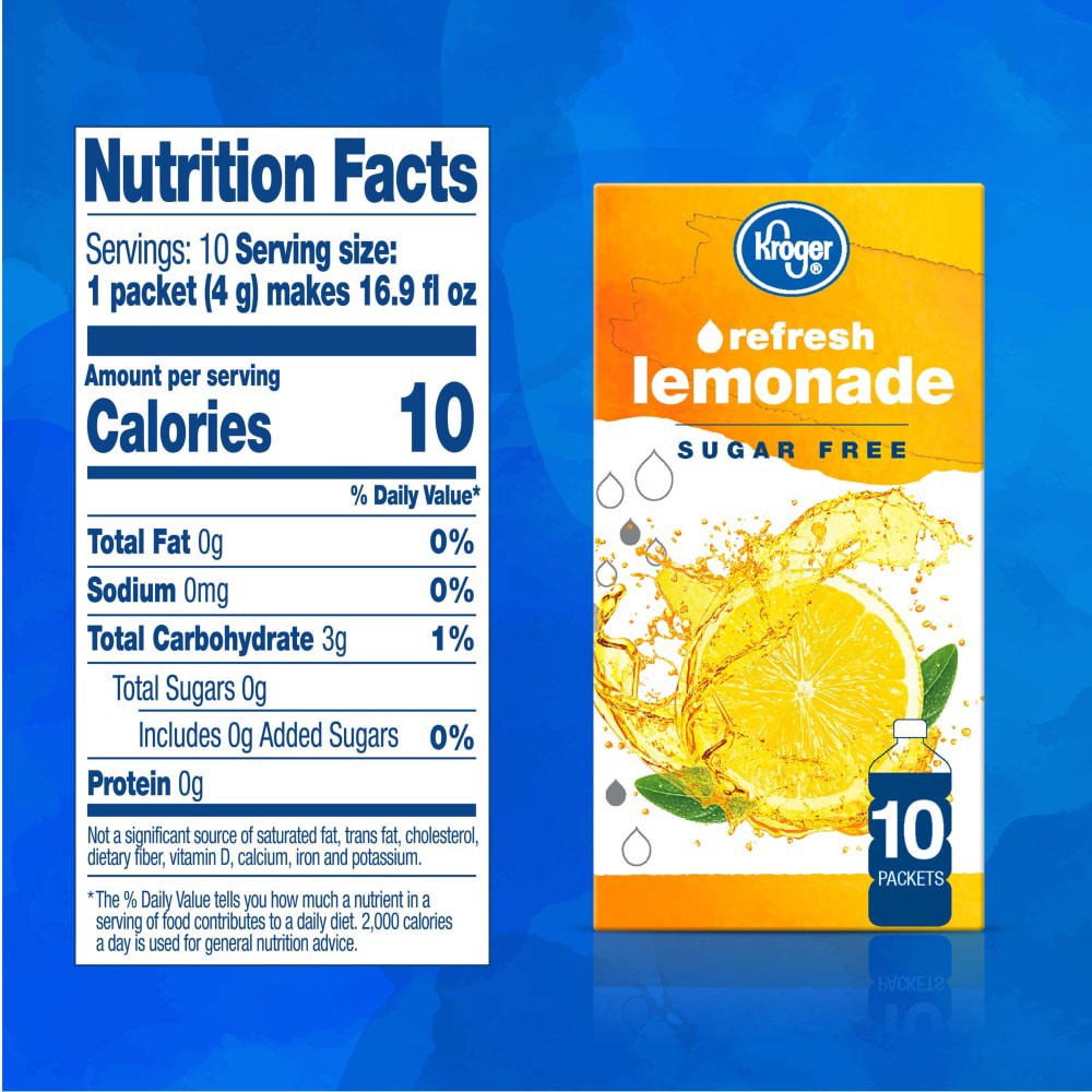 slide 2 of 9, Kroger Lite Lemonade Drink Mix Singles - 10 ct; 0.14 oz, 10 ct; 0.14 oz