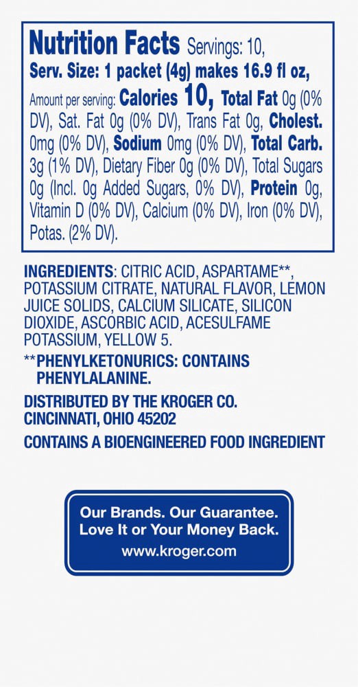 slide 9 of 9, Kroger Lite Lemonade Drink Mix Singles - 10 ct; 0.14 oz, 10 ct; 0.14 oz