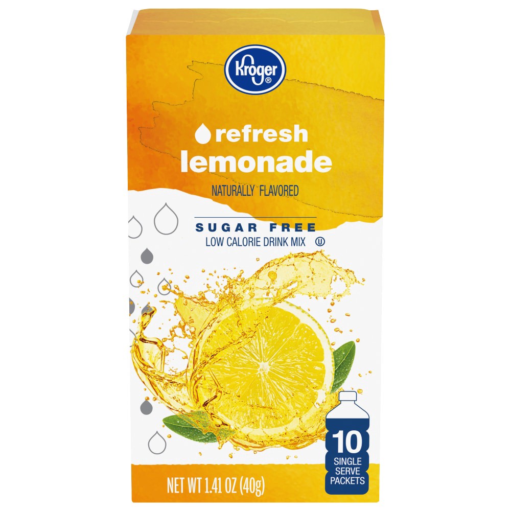 slide 1 of 9, Kroger Lite Lemonade Drink Mix Singles - 10 ct; 0.14 oz, 10 ct; 0.14 oz