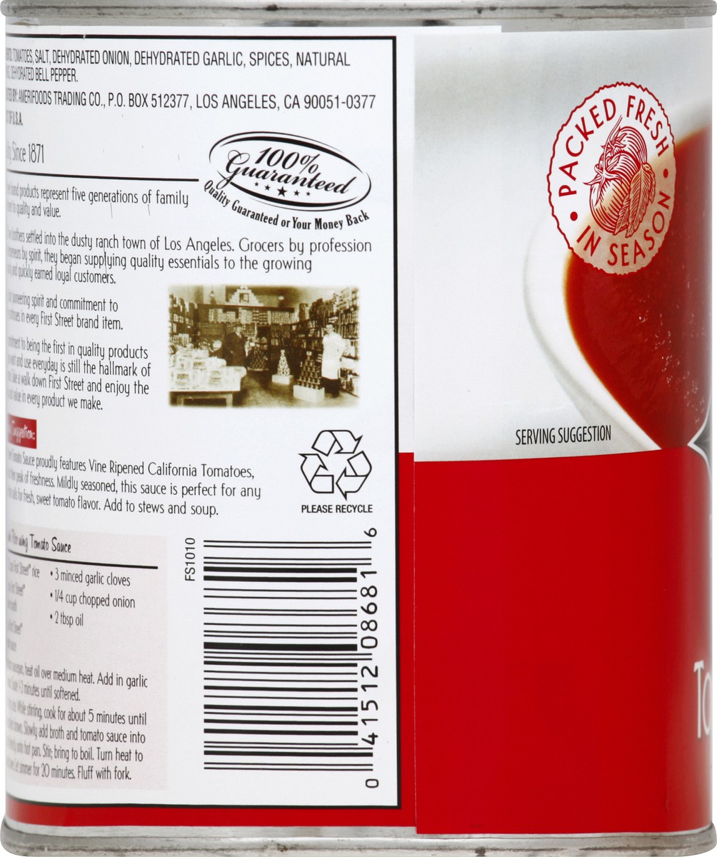 slide 4 of 6, First Street Tomato Sauce, 29 oz