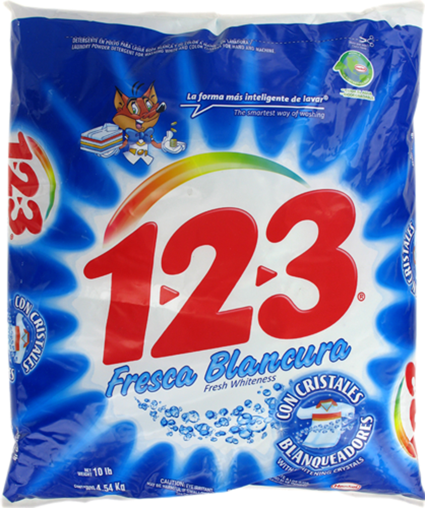 slide 1 of 1, 1-2-3 Fresca Blancura Laundry Detergent Powder, 10 lb