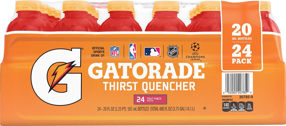 slide 1 of 6, Gatorade 24 Pack Fruit Punch Thirst Quencher 24 ea - 24 ct, 24 ct
