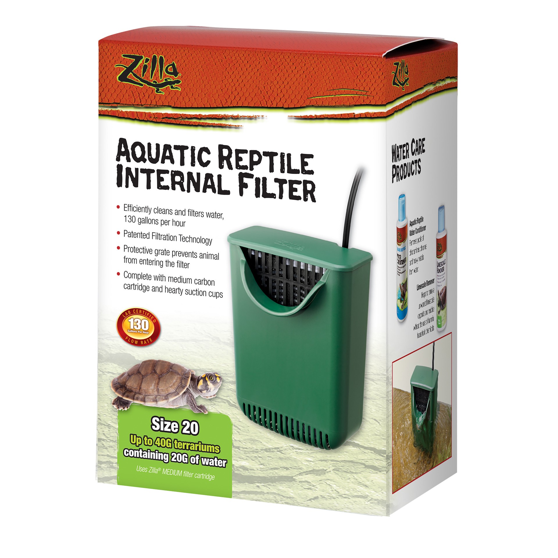 slide 1 of 10, Zilla Internal Filter for Aquatic Reptiles, 20 gal