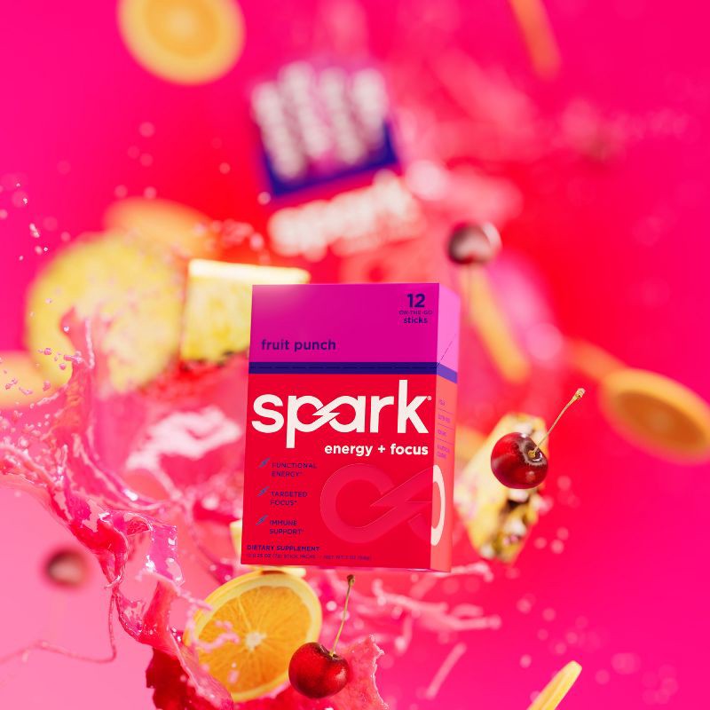 slide 3 of 7, Spark Energy + Focus Drink Mixes Box - Fruit Punch - 3oz/12ct, 12 ct; 3 oz