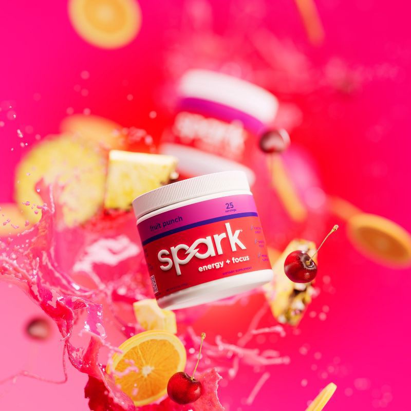 slide 3 of 6, Spark Energy + Focus Drink Mixes Canister - Fruit Punch - 25 Servings, 25 servings