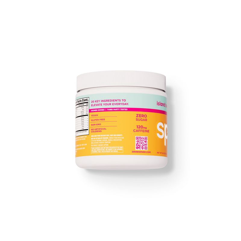 slide 2 of 7, Spark Energy + Focus Drink Mixes Canister - Island Breeze - 25 Servings, 25 servings