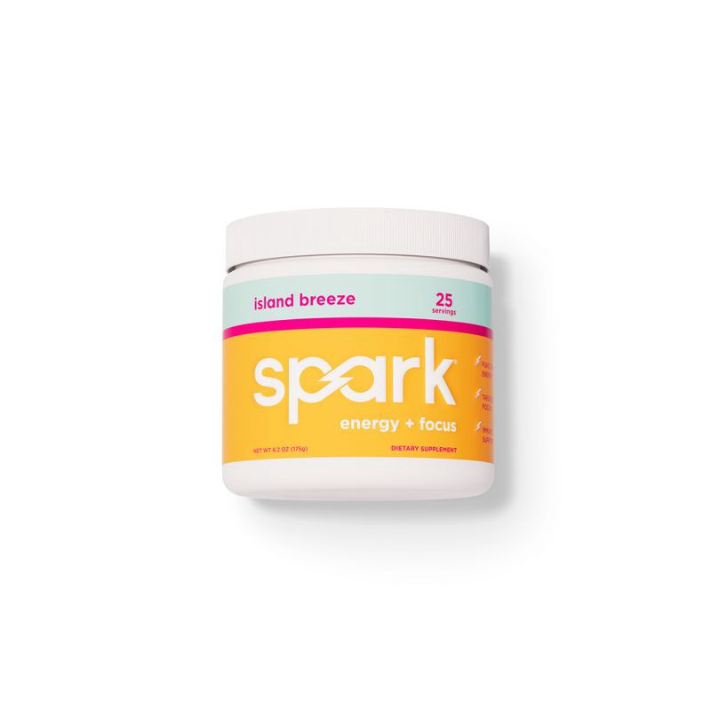 slide 1 of 7, Spark Energy + Focus Drink Mixes Canister - Island Breeze - 25 Servings, 25 servings